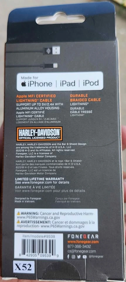 Harley Davidson MFi Certified charging Cable for iPhone iPad and - photo 2