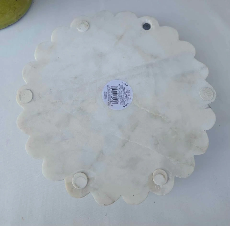 Ashland Easter Meadow Marble Tray with Brass Handles - photo 3