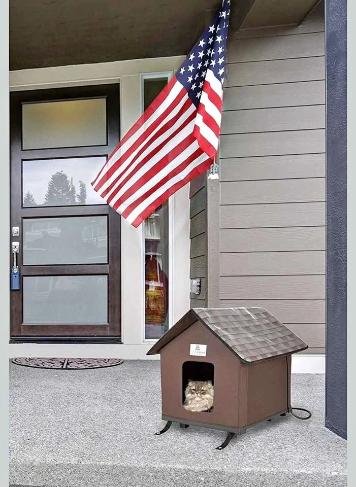 Heated Cat House for Indoor/Outdoor Use, Waterproof