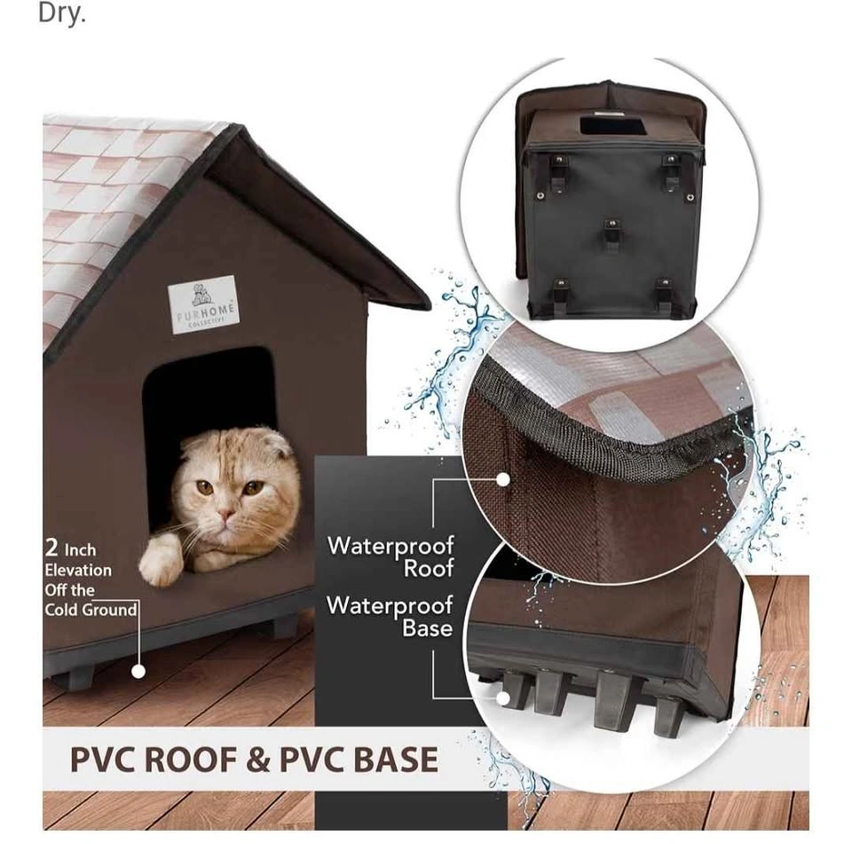 Heated Cat House for Indoor/Outdoor Use, Waterproof - photo 3