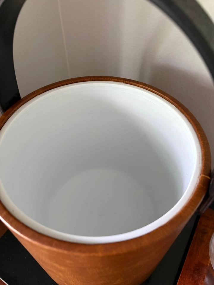 Vintage Mid-Century Modern Irvinware Faux Leather Ice Bucket - photo 3