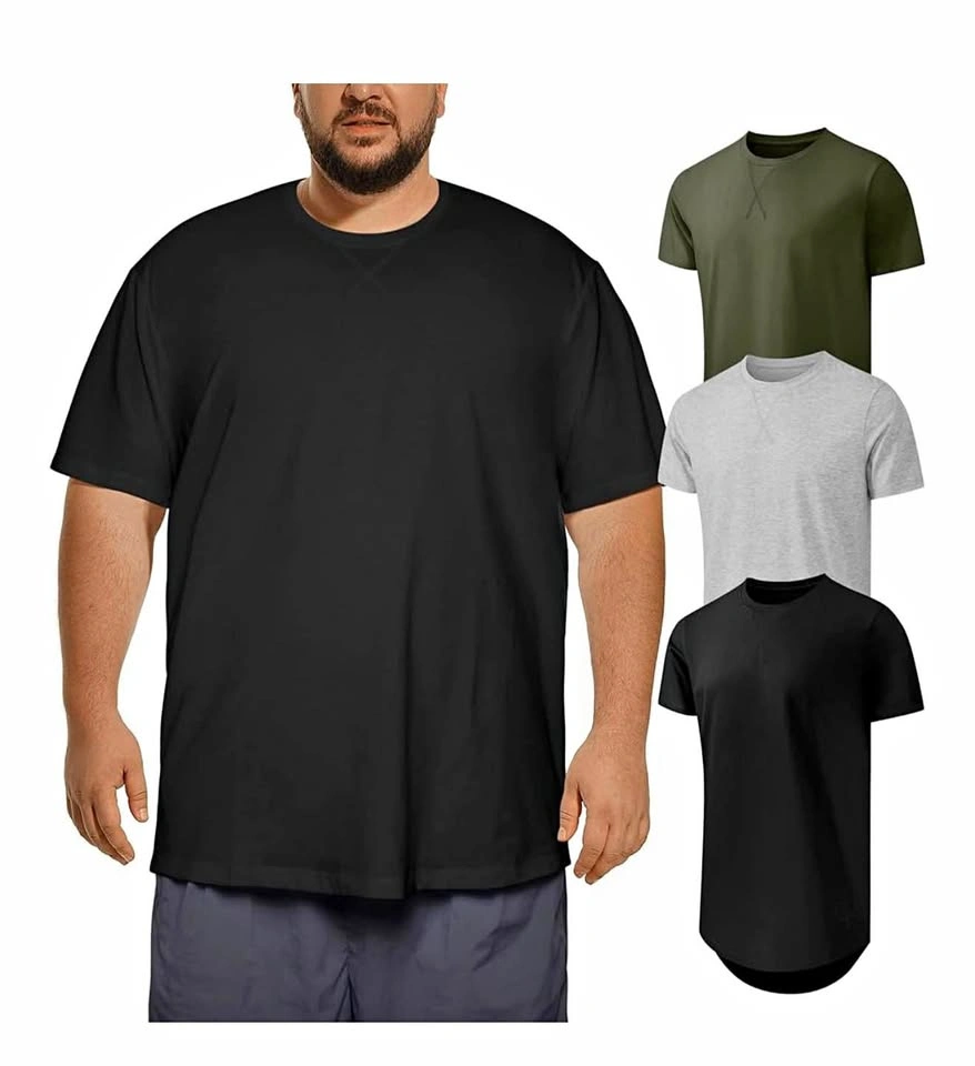 3 New 4XL Tall T-Shirts Casual Stretch Short-Sleeve Tee for Men