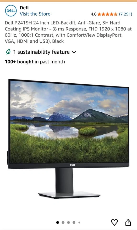 Dell P2419H 24” Monitor – FHD 1080p, DisplayPort, HDMI, USB - photo 3