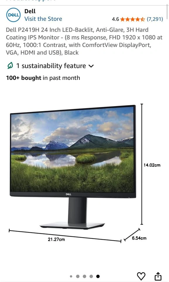 Dell P2419H 24” Monitor – FHD 1080p, DisplayPort, HDMI, USB - photo 4