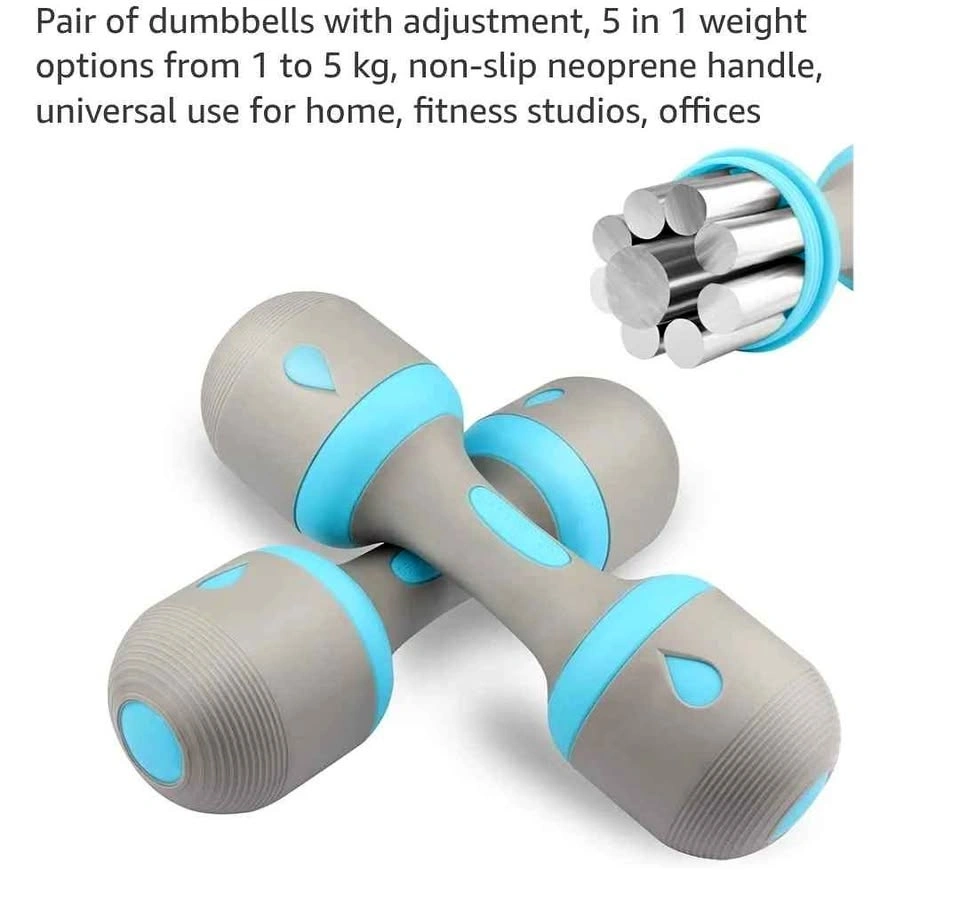 Pair of Adjustable Dumbbells 5-in-1 (1-5kg)