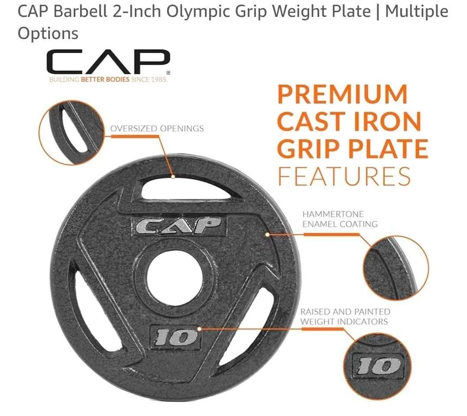 CAP Barbell 10 lb 2-inch Olympic Grip Weight Plates Pair - photo 3