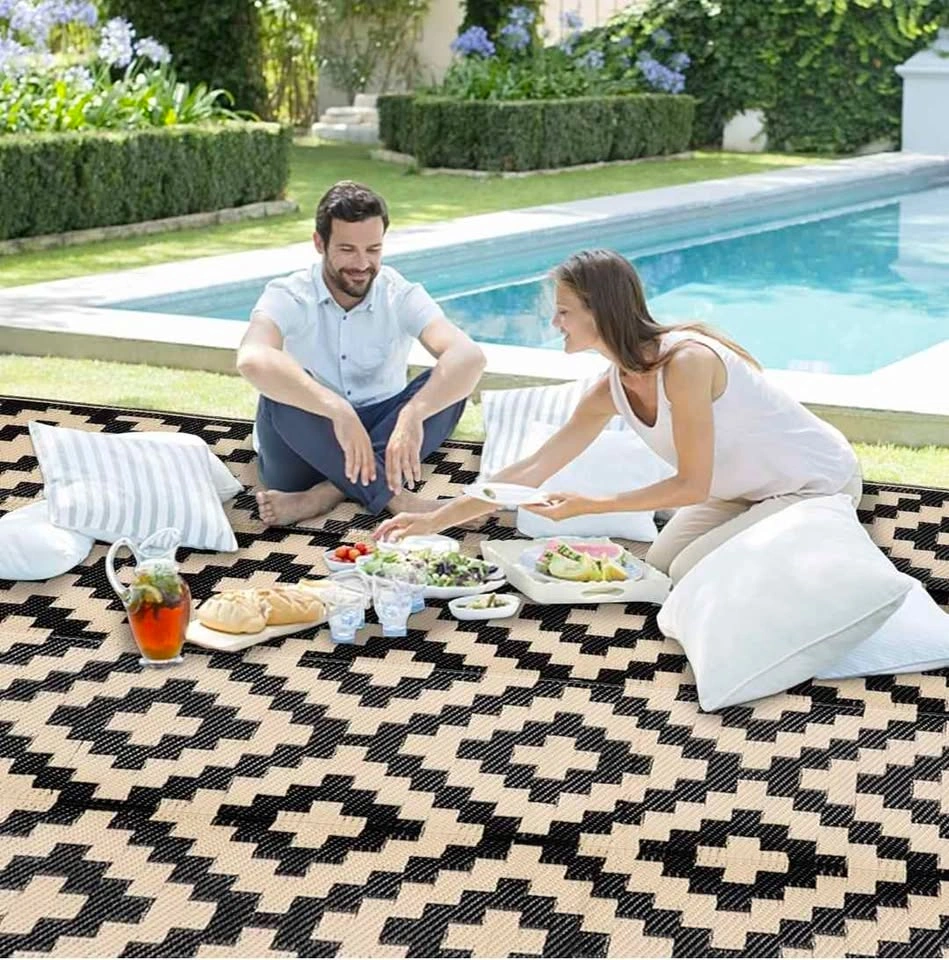 Waterproof Outdoor Rug 9x12 ft, Plastic Reversible Rug - photo 3
