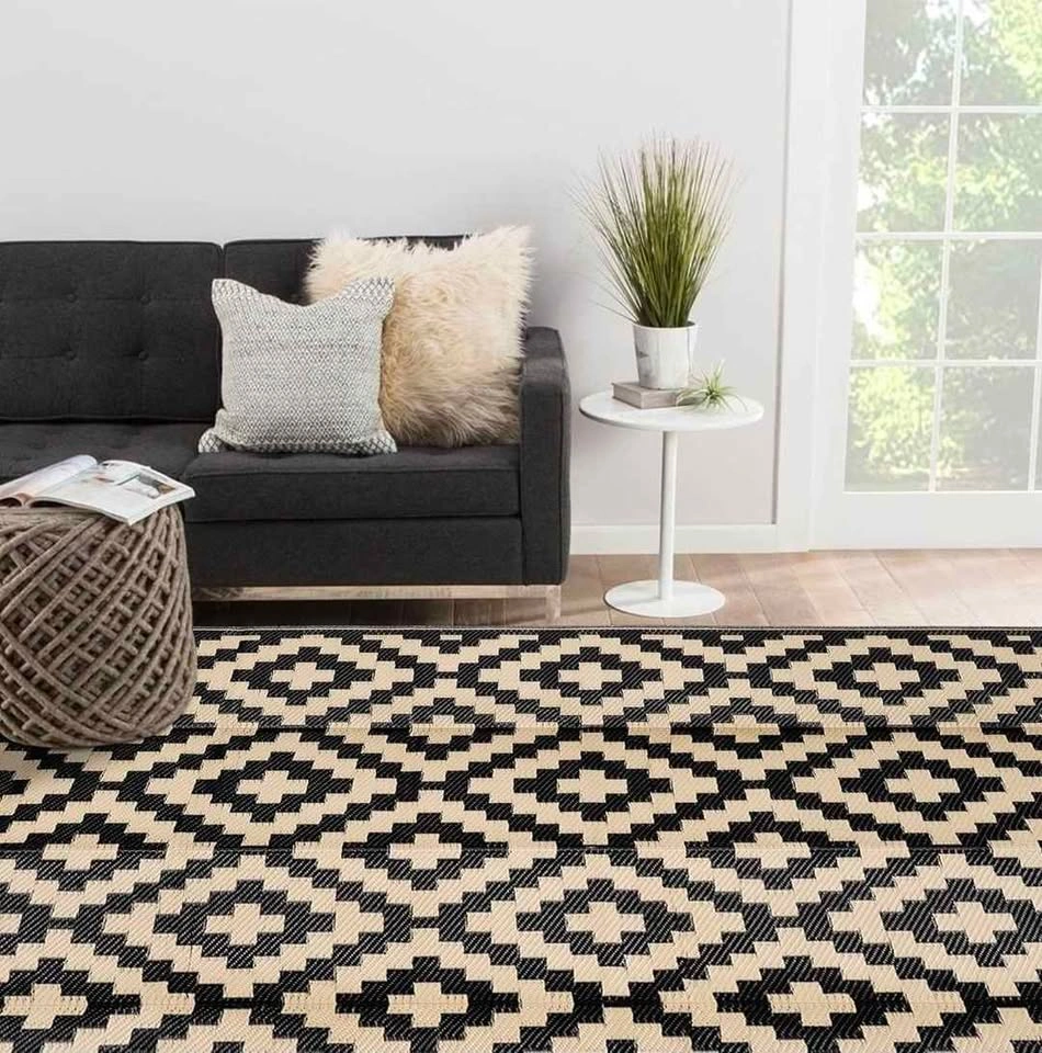 Waterproof Outdoor Rug 9x12 ft, Plastic Reversible Rug - photo 4
