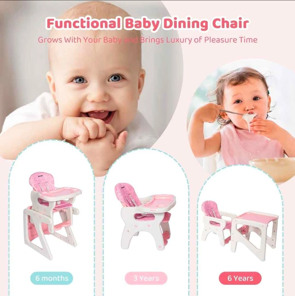 BRAND NEW, Sejoy Pink 3-in-1 Baby High Chair - photo 4