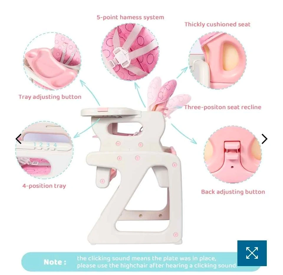 BRAND NEW, Sejoy Pink 3-in-1 Baby High Chair - photo 5