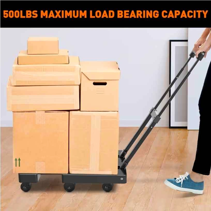 Folding Hand Truck, 500lbs Heavy Duty Portable Dolly Cart - photo 3