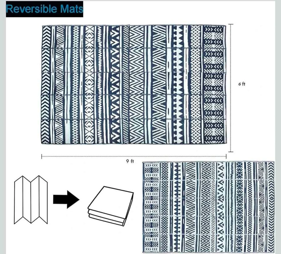 6ft x 9ft Indoor / Outdoor Reversible Patio Rug - photo 3