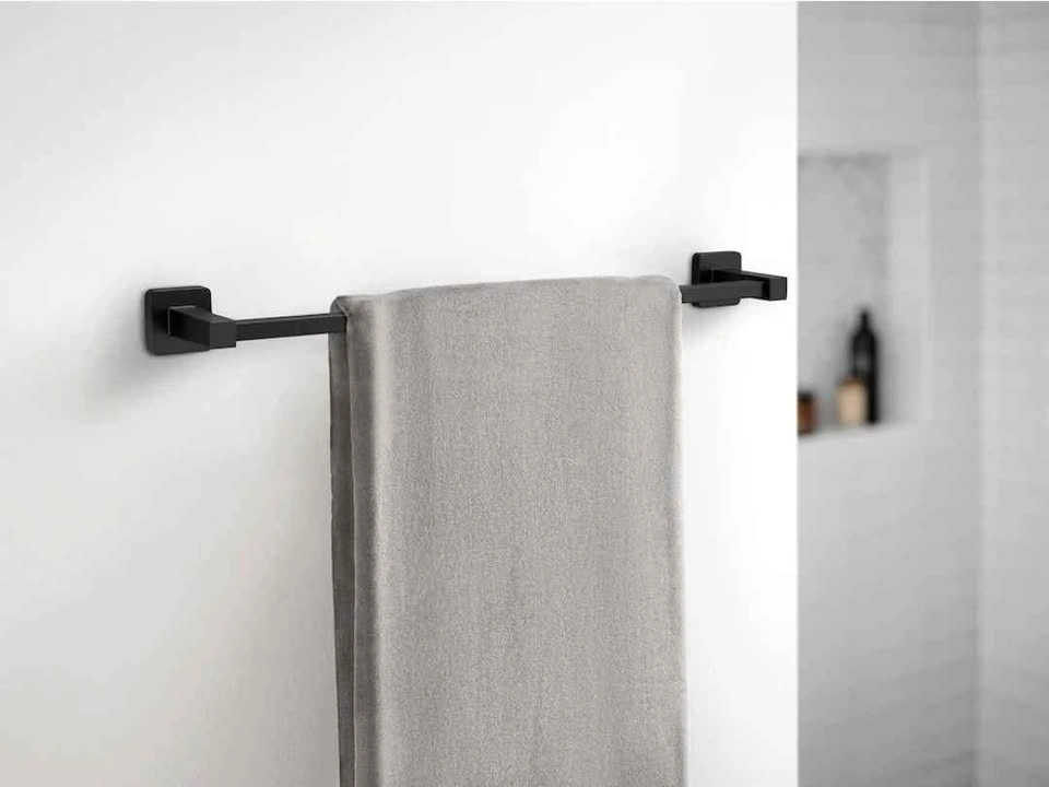 Bolt 24-Inch Bathroom Towel Bar/Hanger in Matte Black - photo 2