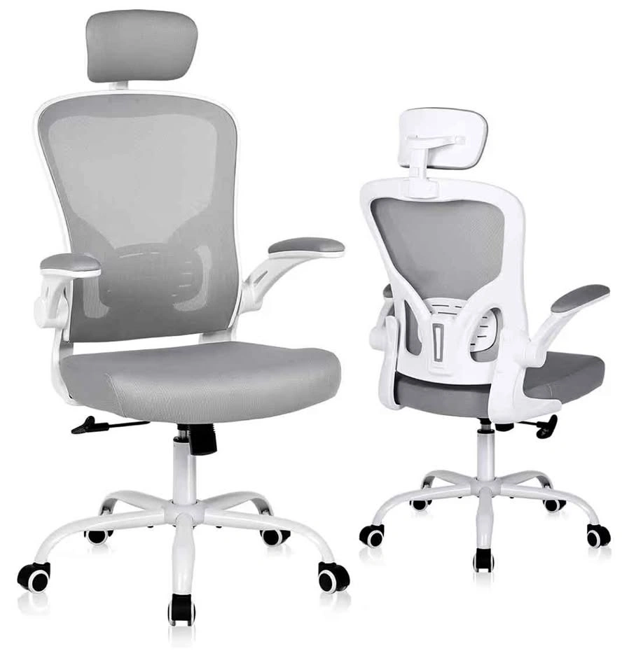 Ergonomic Mesh Office Chair with Headrest and Flip-up Arms