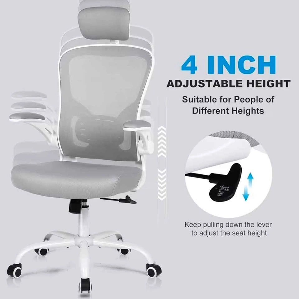Ergonomic Mesh Office Chair with Headrest and Flip-up Arms - photo 2