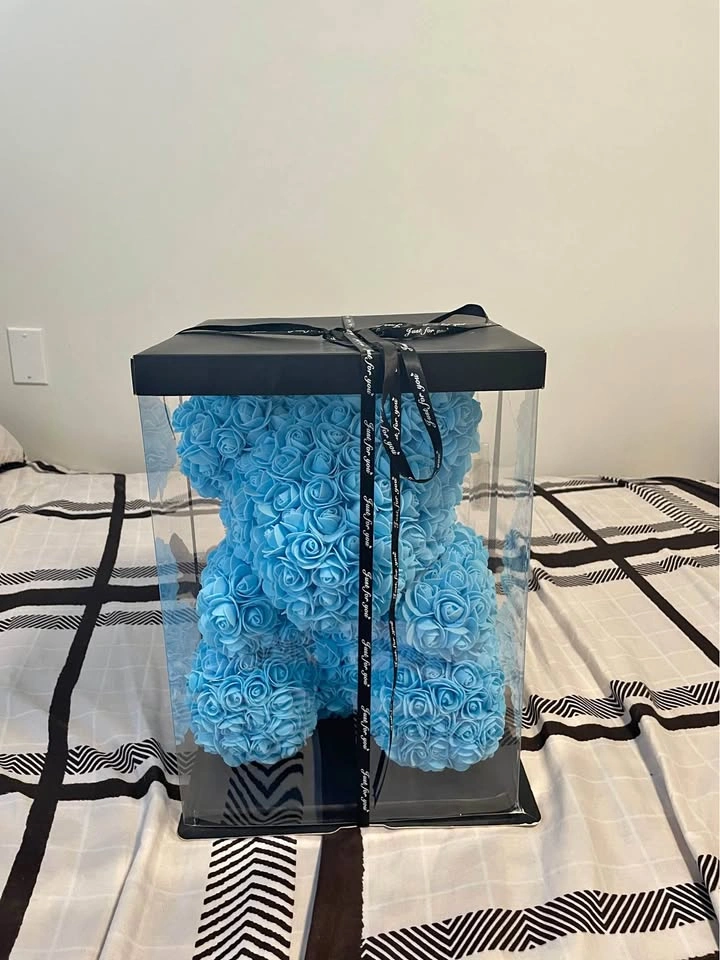 Light Blue Rose Bear Gift