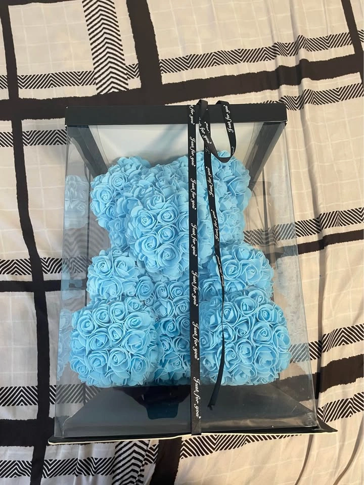 Light Blue Rose Bear Gift - photo 3