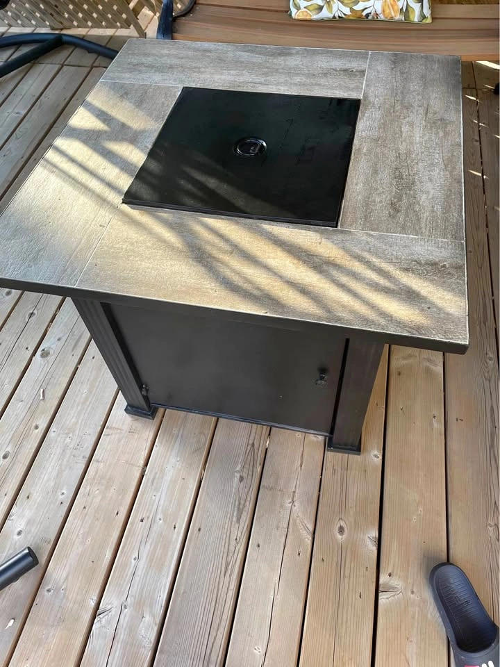 Square Propane Fire Pit Table with Tile Top