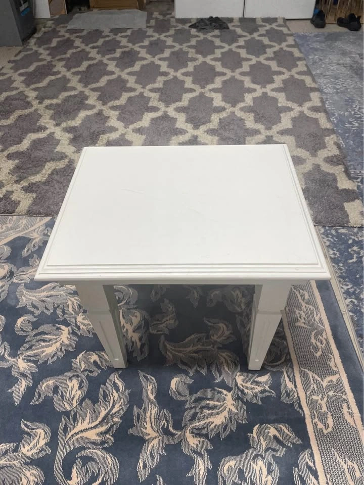 White Wooden End Table - photo 2
