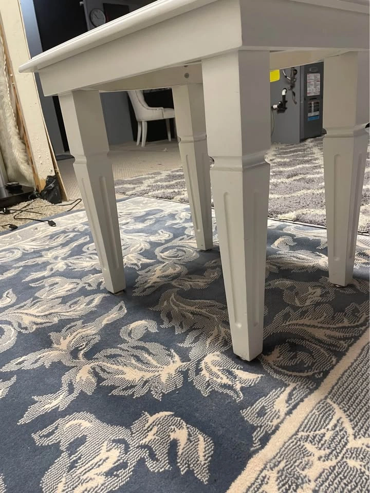 White Wooden End Table - photo 4