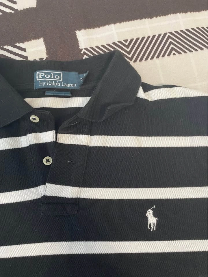 Polo by Ralph Lauren black white striped polo shirt M - photo 2