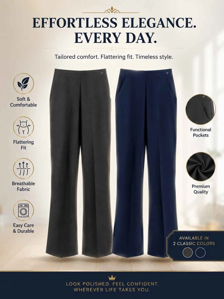 Anti wrinkle wide leg pants, size 32. Available in 2 colors