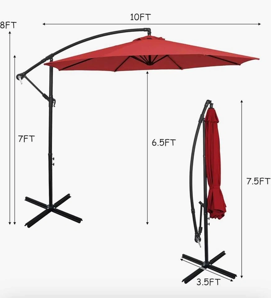 10ft Cantilever Umbrella brand Henryka - Red - photo 2