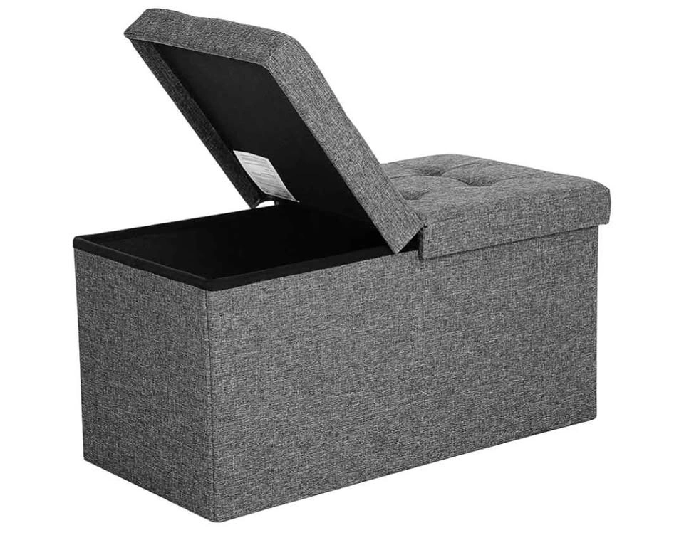 SONGMICS Foldable Storage Bench, 80L, Grey - photo 2