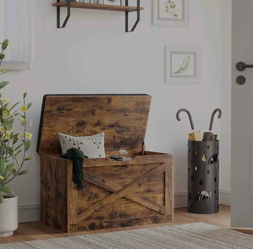 Shoe Bench, Seat Chest, Storage Cabinet, Vintage Brown - photo 4