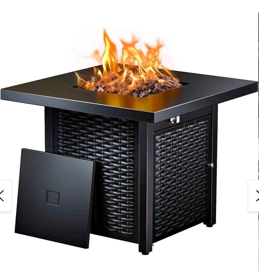 28 Inch Propane Fire Pit, 50,000 BTU Steel Fire Pit Table