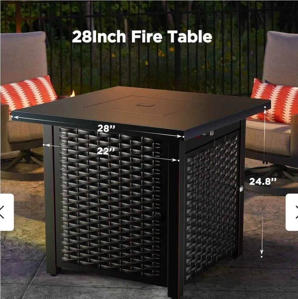 28 Inch Propane Fire Pit, 50,000 BTU Steel Fire Pit Table - photo 2