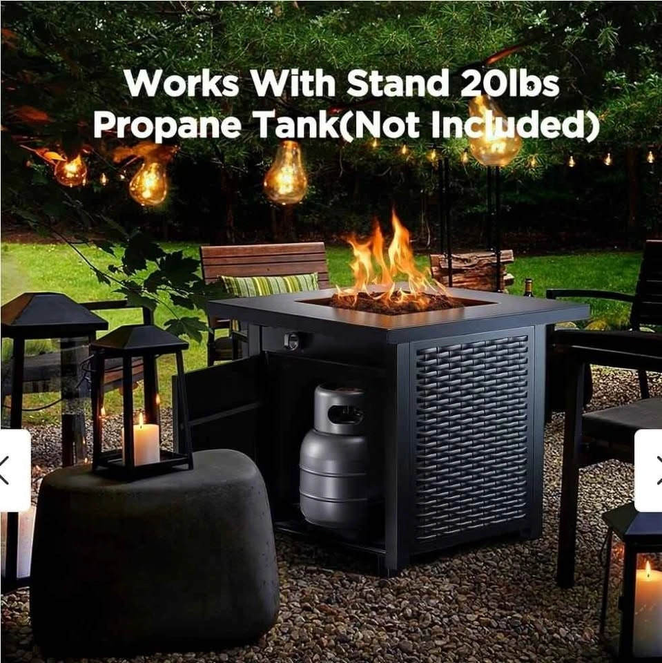 28 Inch Propane Fire Pit, 50,000 BTU Steel Fire Pit Table - photo 3