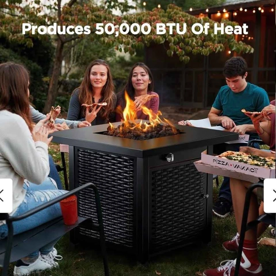 28 Inch Propane Fire Pit, 50,000 BTU Steel Fire Pit Table - photo 5