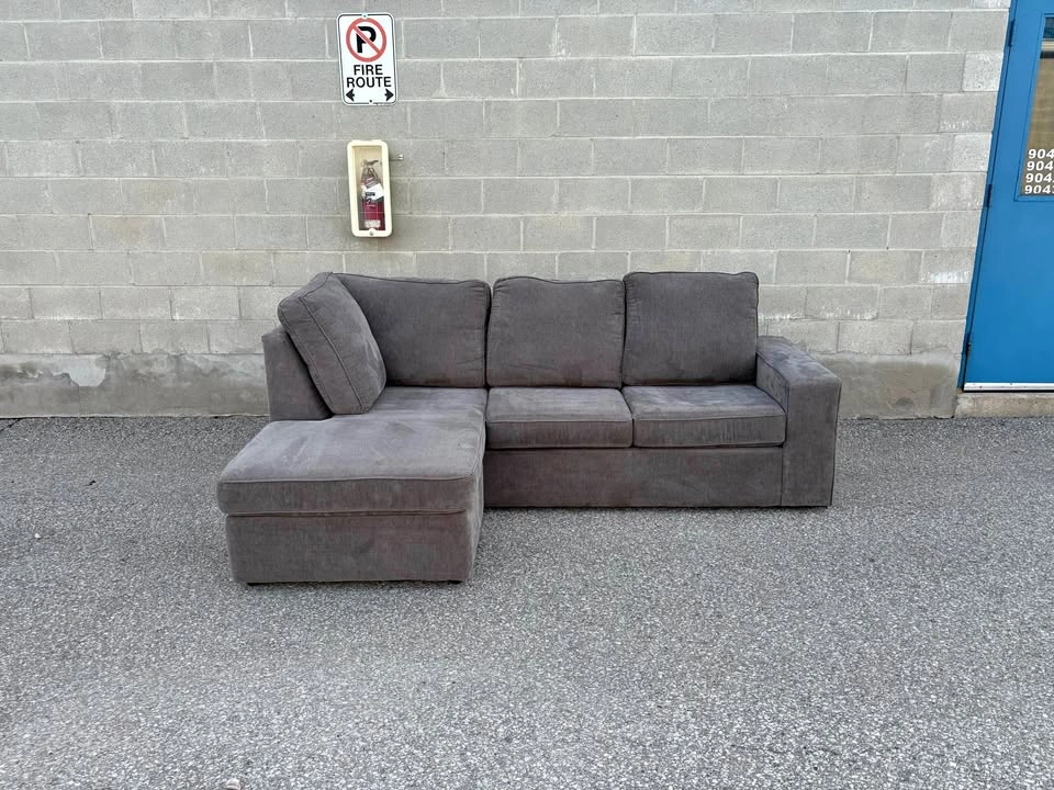 Dark Grey Sectional Sofa with Chaise