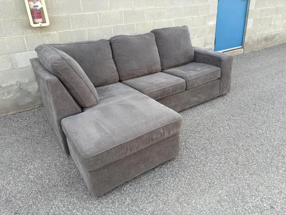 Dark Grey Sectional Sofa with Chaise - photo 2