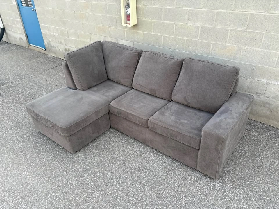 Dark Grey Sectional Sofa with Chaise - photo 3