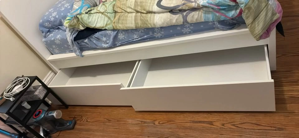 Ikea MALM double/full bed frame with 2 storage boxes - photo 2