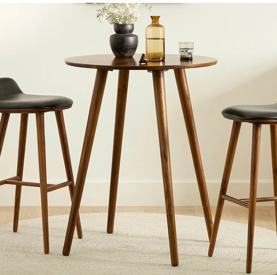 Mid-Century Article Round Bar Walnut Table - photo 4