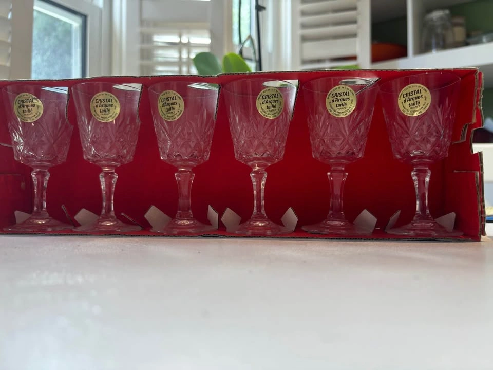 Vintage Set of 6 Cristal d’Arques 24% Lead Crystal Goblets - photo 4