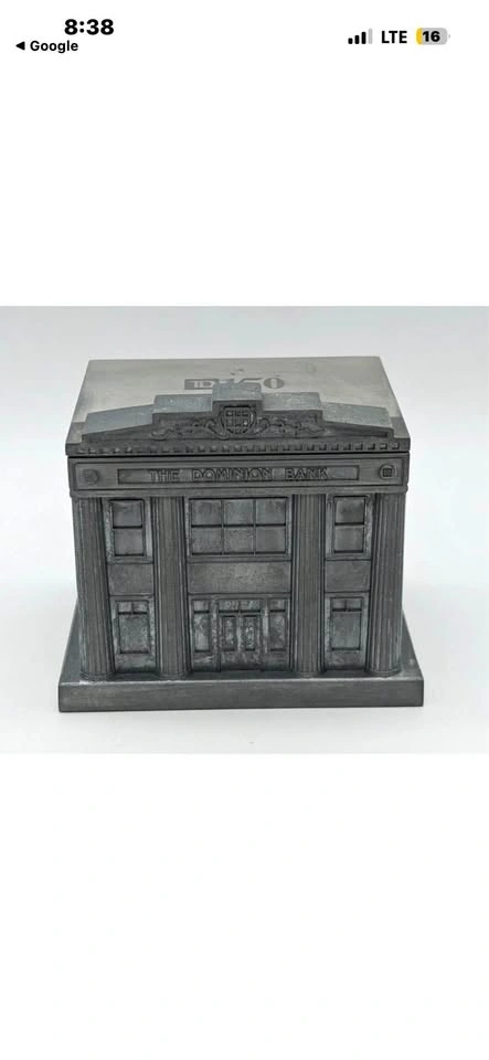 TD Bank 150th Anniversary Metal Coin Bank Building Replica