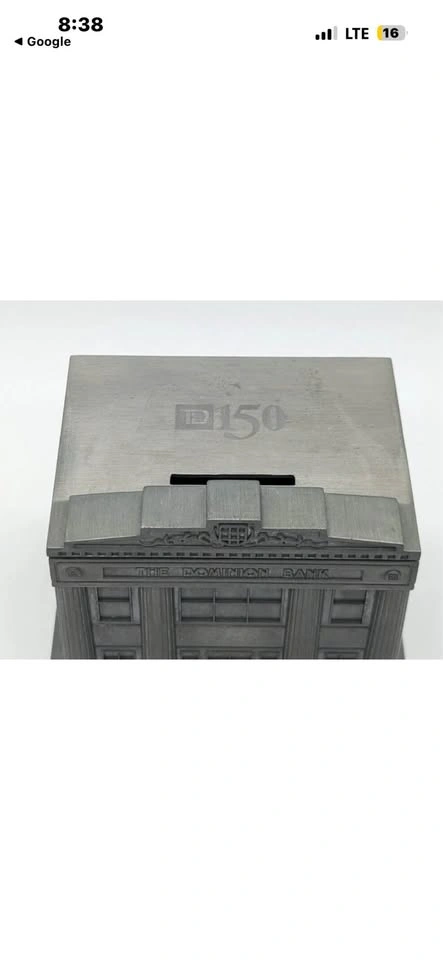 TD Bank 150th Anniversary Metal Coin Bank Building Replica - photo 2