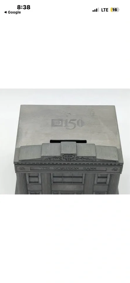 TD Bank 150th Anniversary Metal Coin Bank Building Replica - photo 2