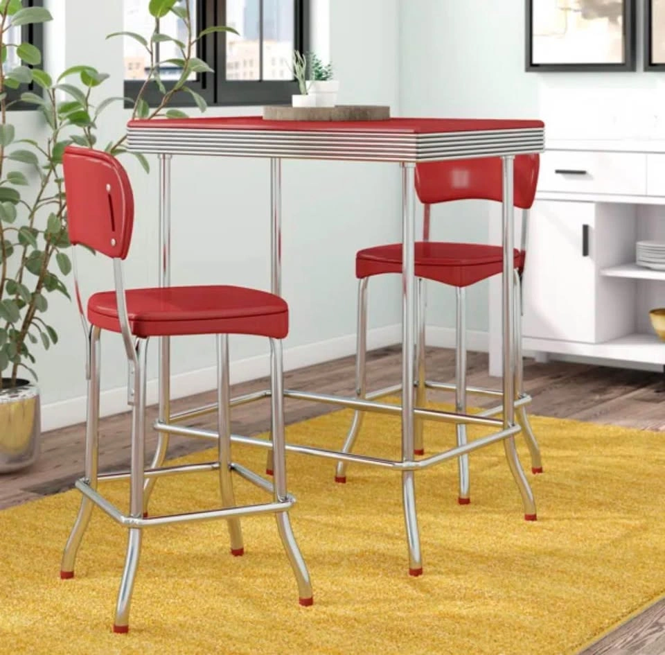 Red 50s Style Retro Dining Set - photo 2
