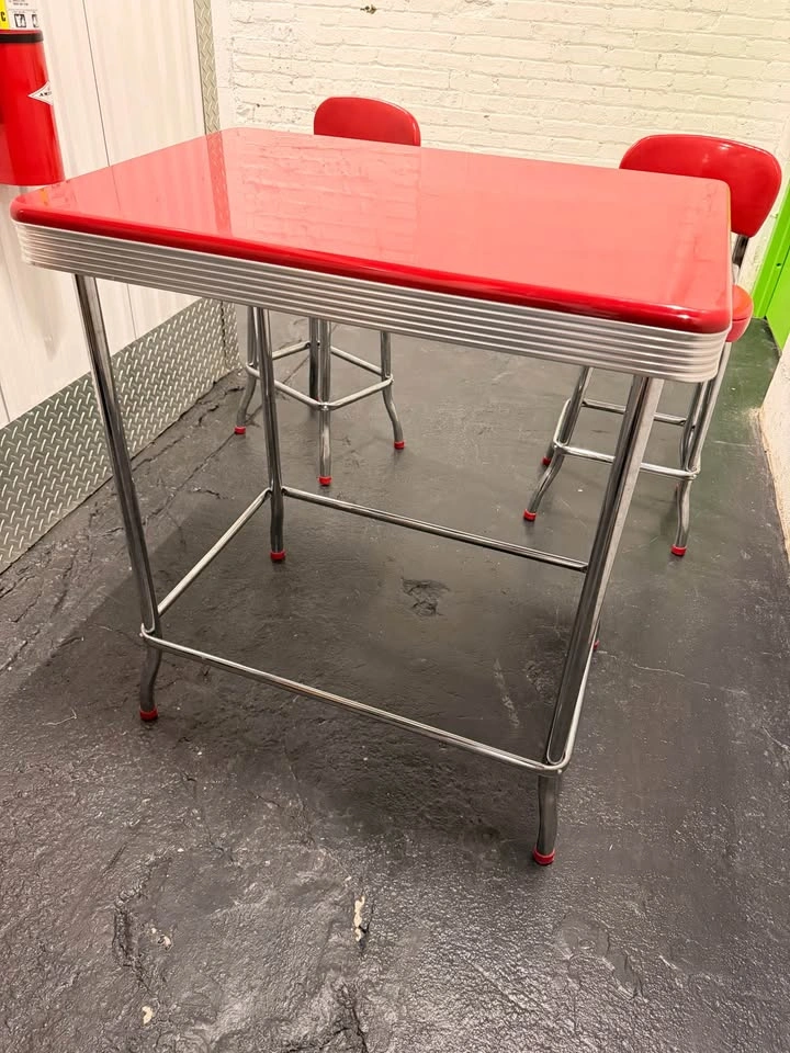 Red 50s Style Retro Dining Set - photo 3