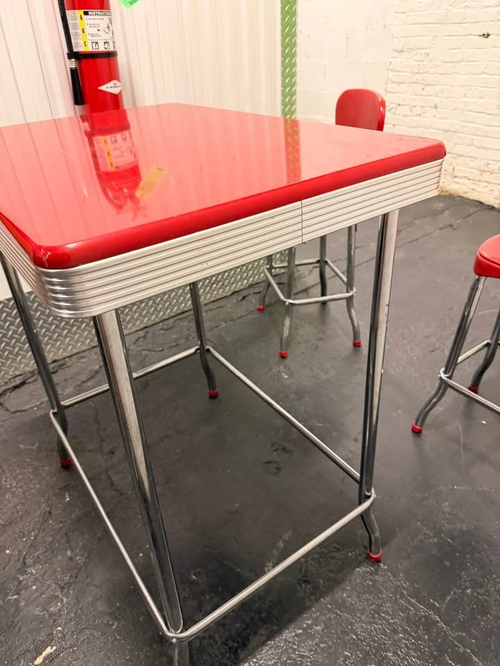Red 50s Style Retro Dining Set - photo 4
