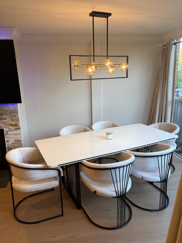 Modern Dining Set with 6 Chairs
