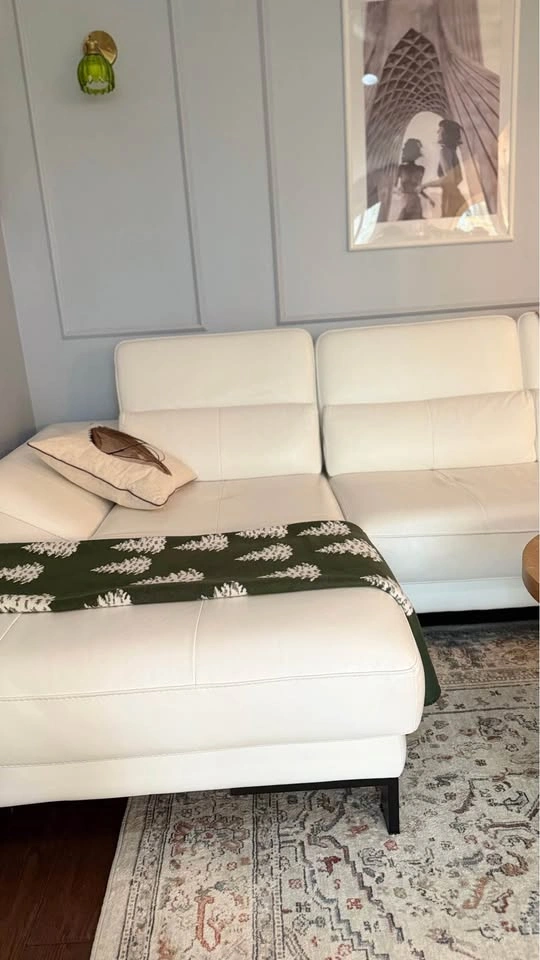 White L shape leather Sofa - photo 2