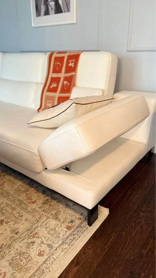 White L shape leather Sofa - photo 3