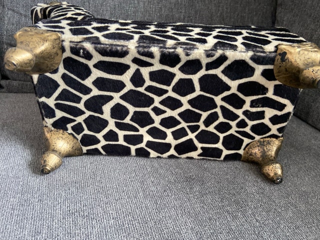 Vintage Miniature Armchair Jewelry Box Giraffe Print - photo 3