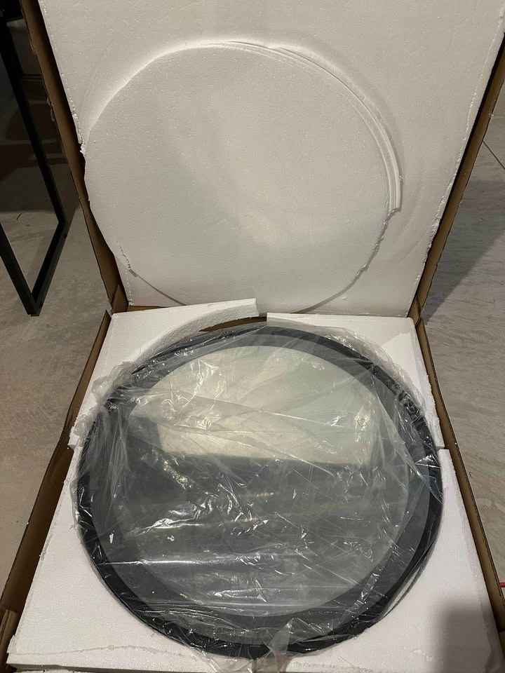 2 Round LED Mirrors – Matte Black Frame - photo 3